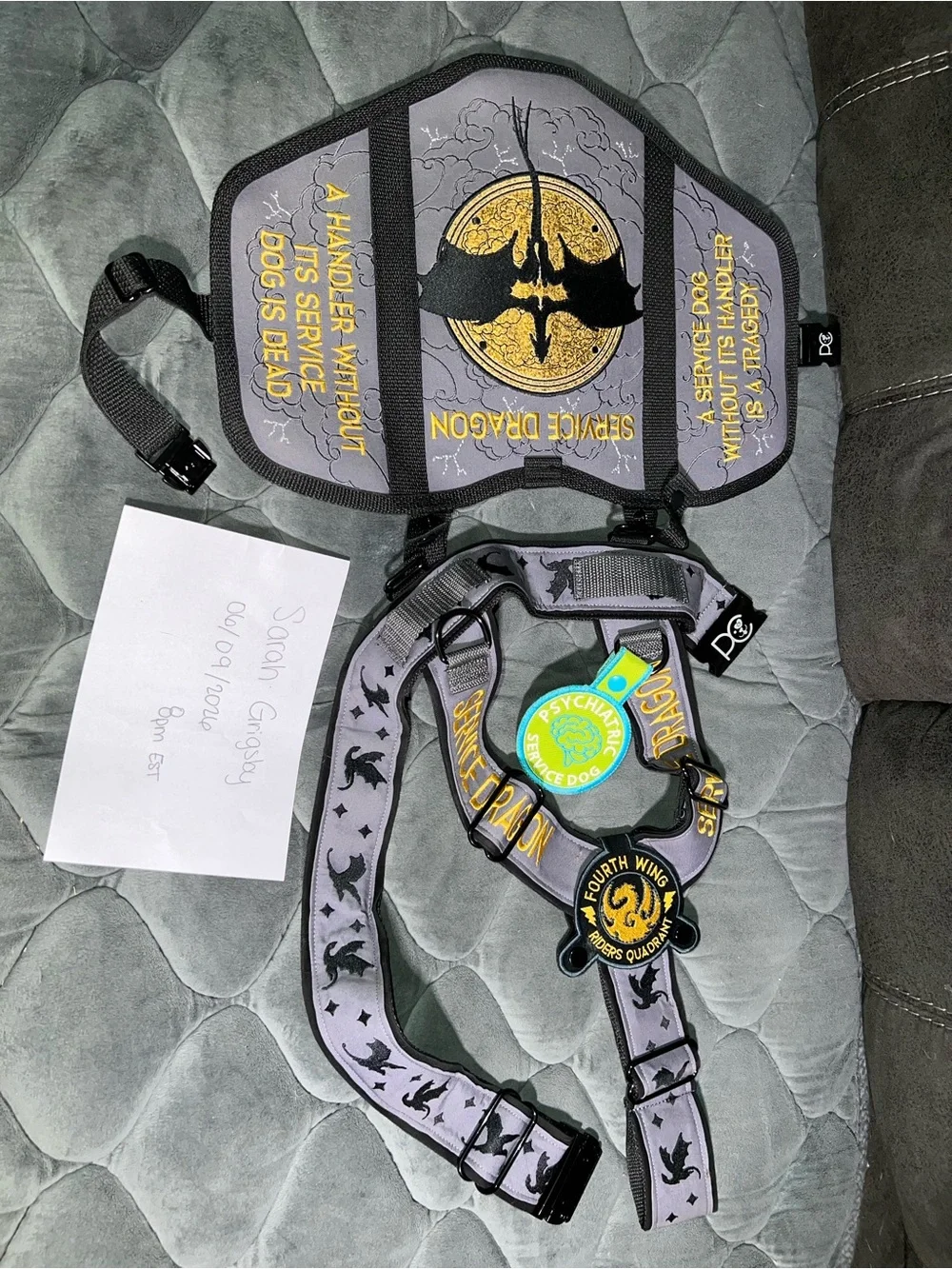 Fourth Wing Service Dog Set